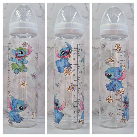 Blue Alien Glass Bottle